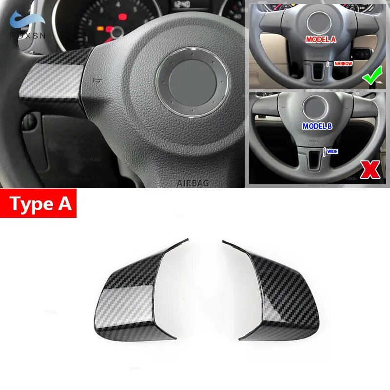 Для VW Golf 6 MK6 Bora Passat B7 Jetta Polo Tiguan Caddy Touran CC Eos Sharan автомобильная крышка рамы рулевого колеса аксессуары