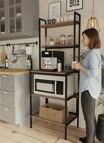 Изображение товара Стеллаж кухонный IamLoft Stabia для техники и хранения, лофт