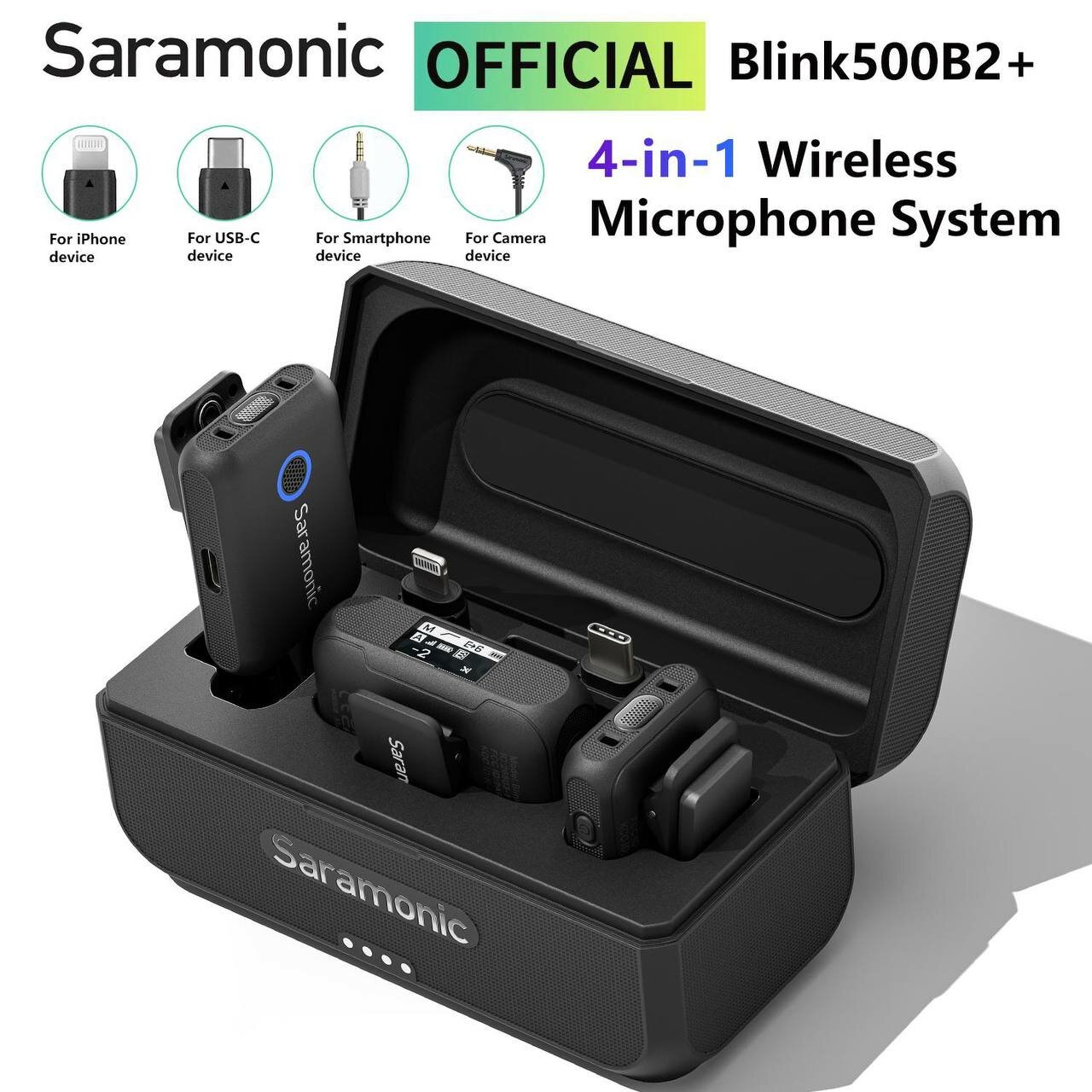 Saramonic Blink500 B2+ — беспроводная петличная микрофонная система 2,4 ГГц , до 150 м, шумоподавление, 20 часов работы