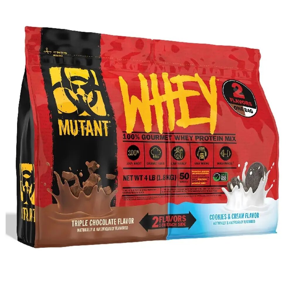 Сывороточный протеин Mutant, Whey Protein, шоколад/ваниль, для набора массы, 1.8кг