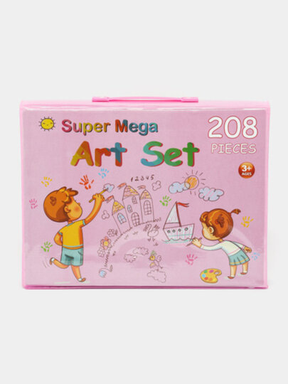 Художественный набор для рисования, 208 предметов, карандаши, фломастеры, для детей