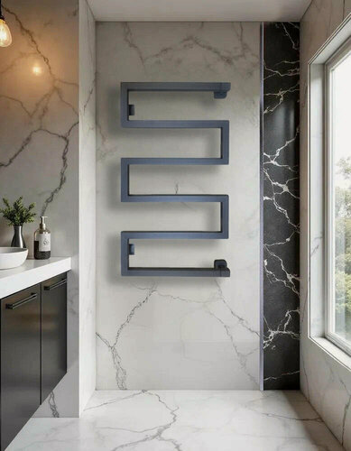 Изображение товара Полотенцесушитель водяной SNAKE-2 80х50 (см) Графит Угловое подключение