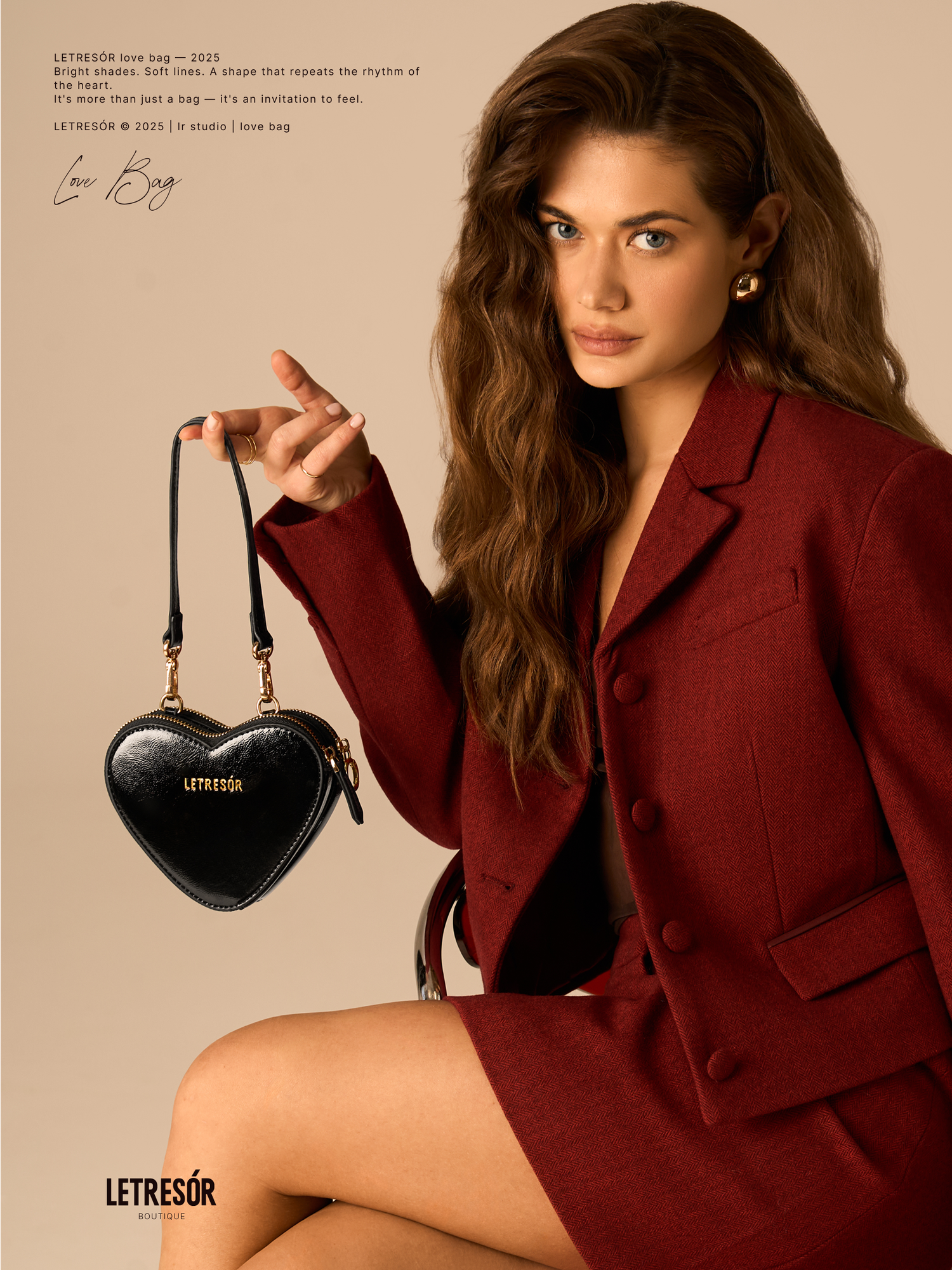 Сумка LE TRESOR, фактура гладкая, черный — фото 1