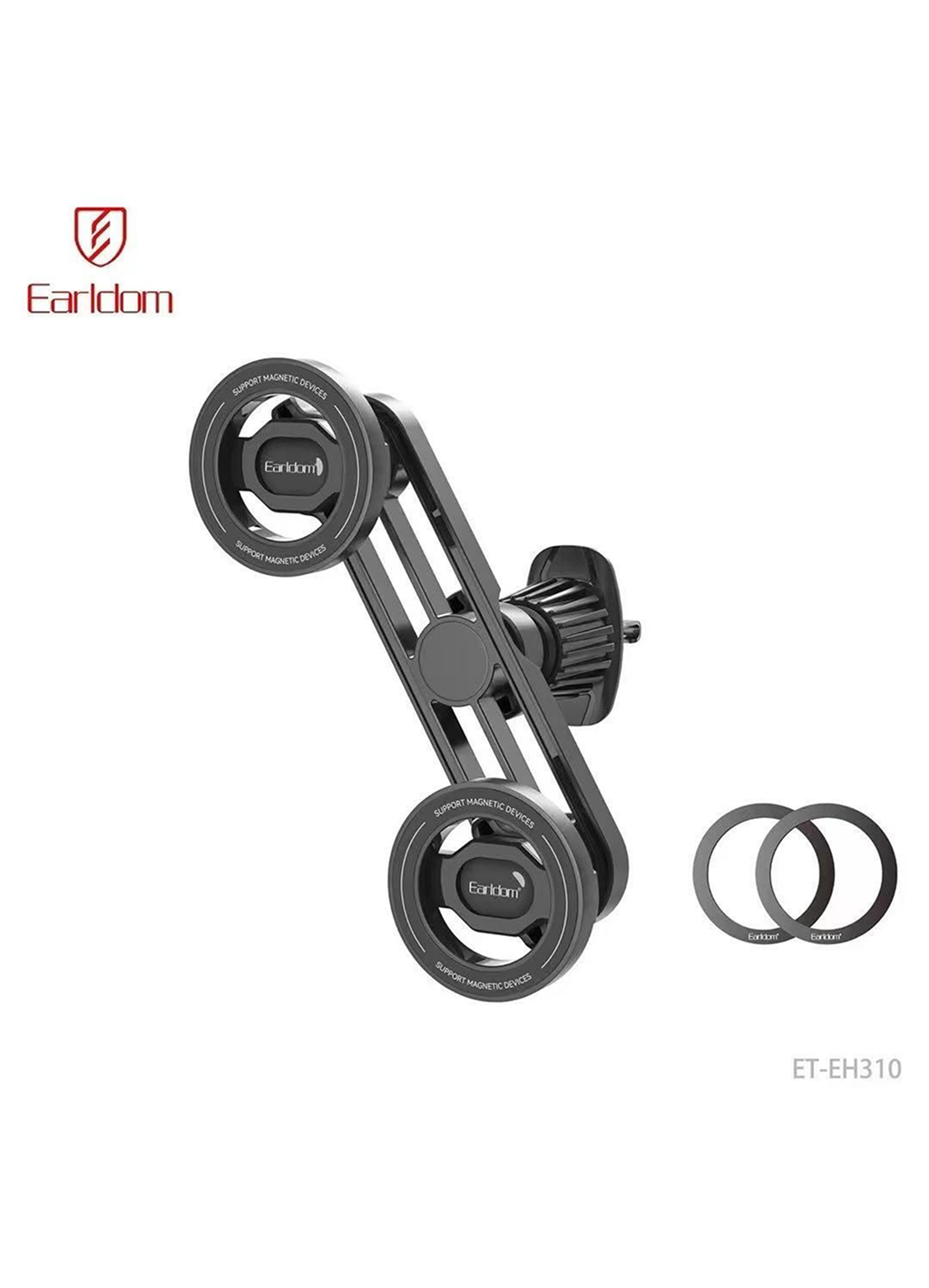 Держатель для телефона EARLDOM EH310, магнитный, двухсторонний, вращение на 360°