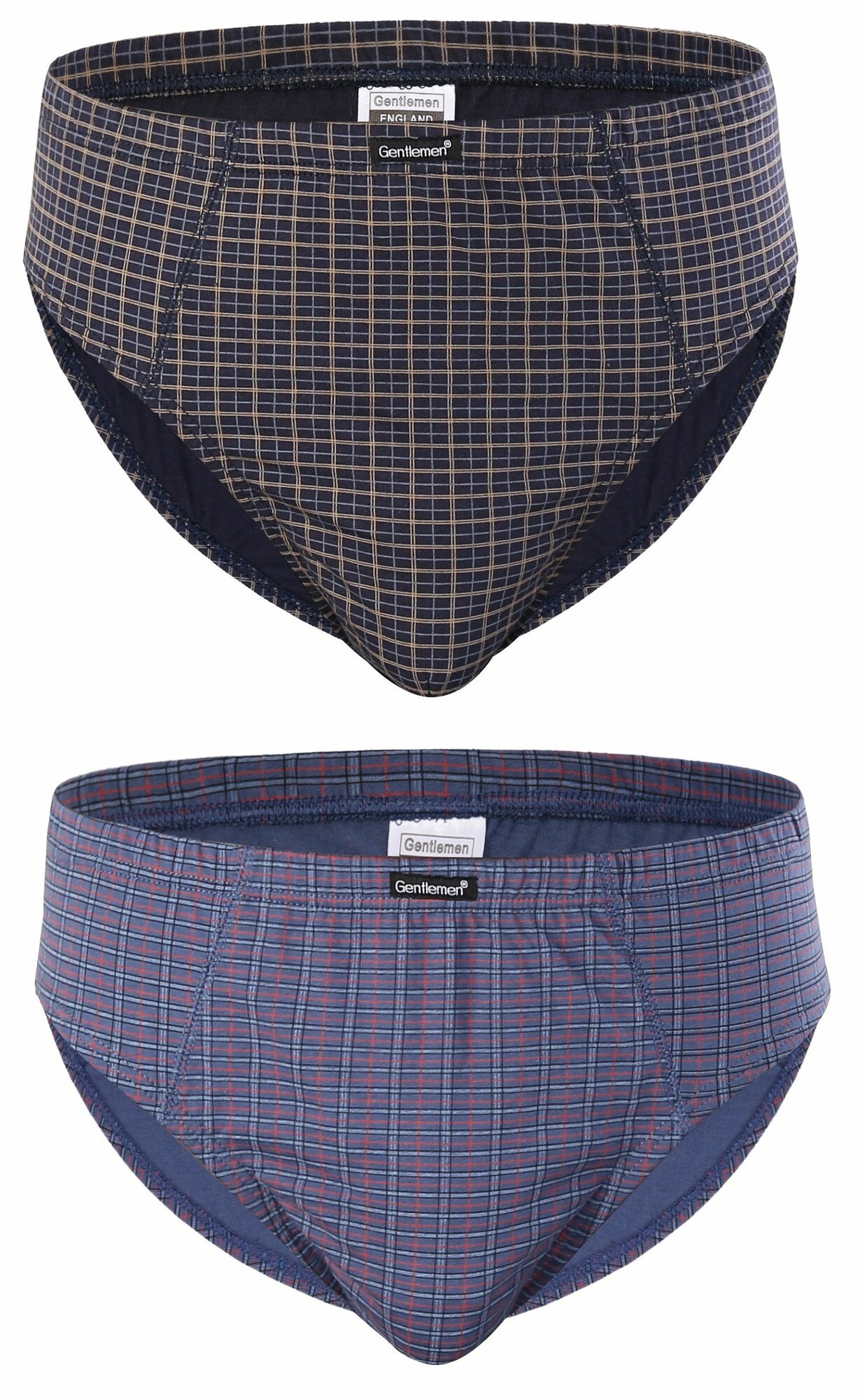 Трусы Комплект из двух хлопковых клетчатых трусов-слипов, комплект