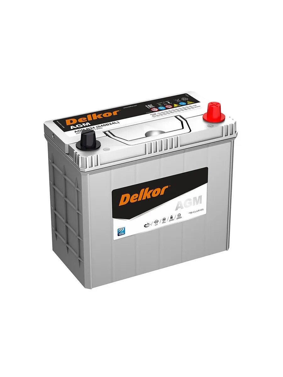 Аккумулятор DELKOR AGM S46B24L 12V 45Ач обр. пол.