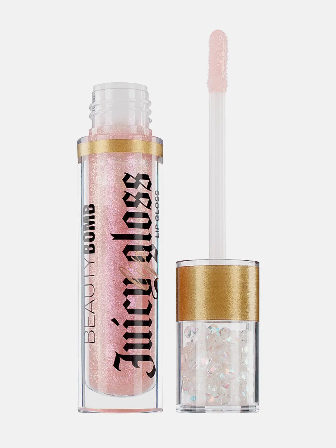 Блеск для губ BEAUTY BOMB Juicy, тон 04, увлажняющий, перламутровый, светло-розовый — фото 1