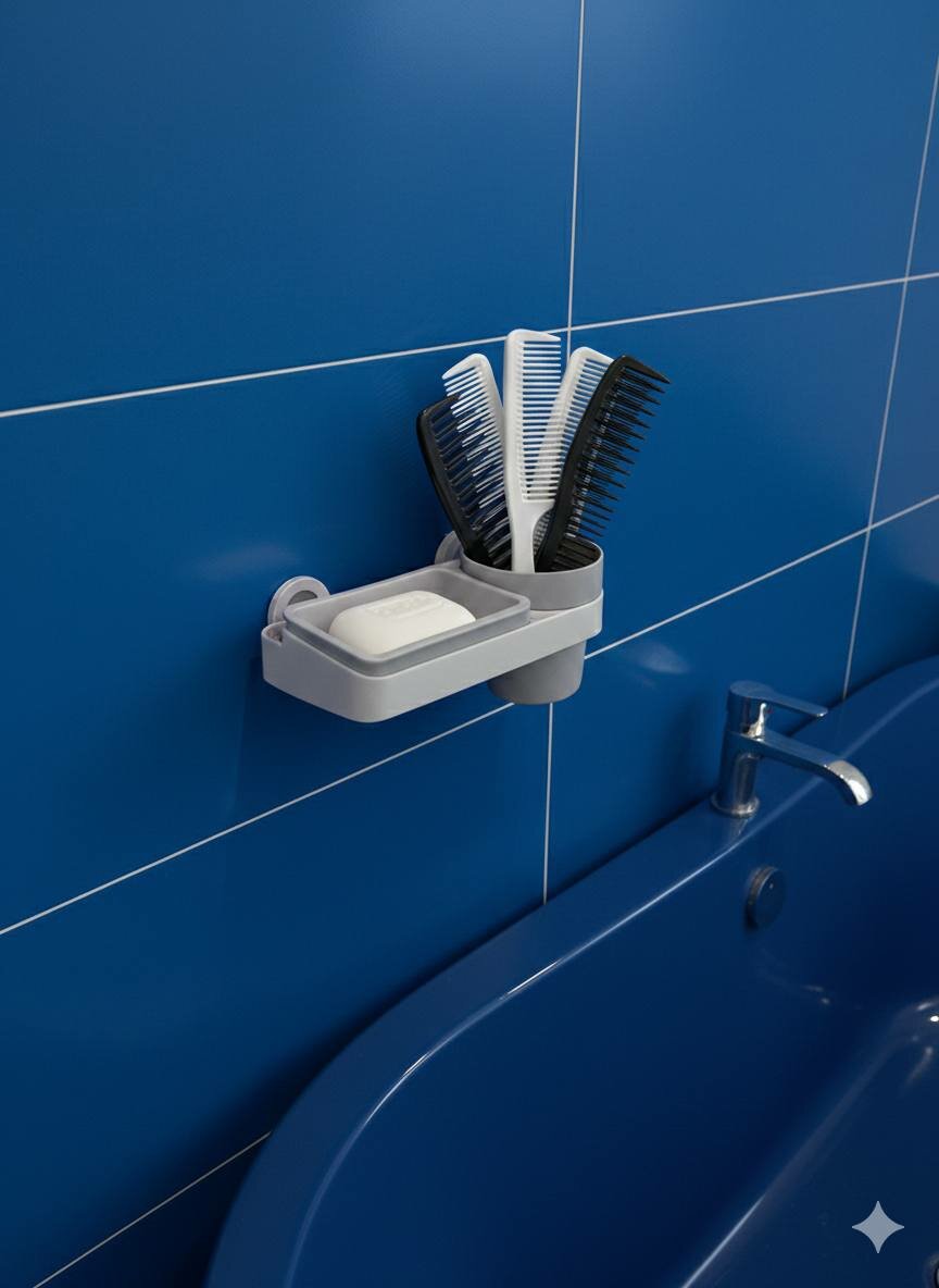 Универсальный органайзер для ванной комнаты (Мыльница и стакан)