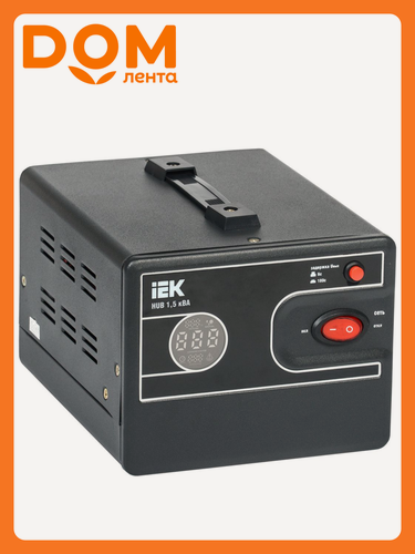 Изображение товара Стабилизатор напряжения IEK HUB, релейный, напольный, однофазный, 1500 ВА, черный