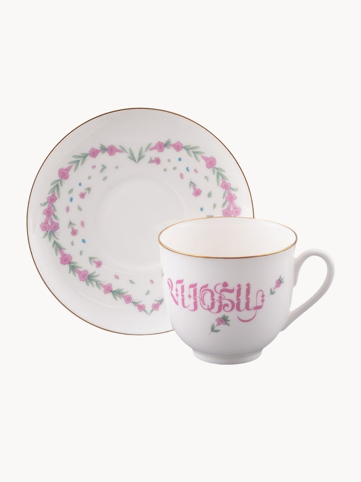 Кофейная пара Люби, форма Ландыш, 180 мл, Императорский фарфоровый завод