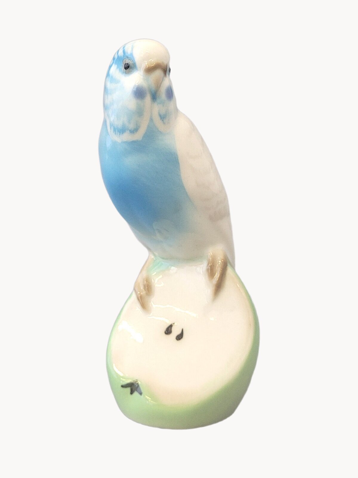 Фарфоровая скульптура Волнистый попугайчик рисунок Гоша, Императорский фарфоровый завод , мягкий фарфор