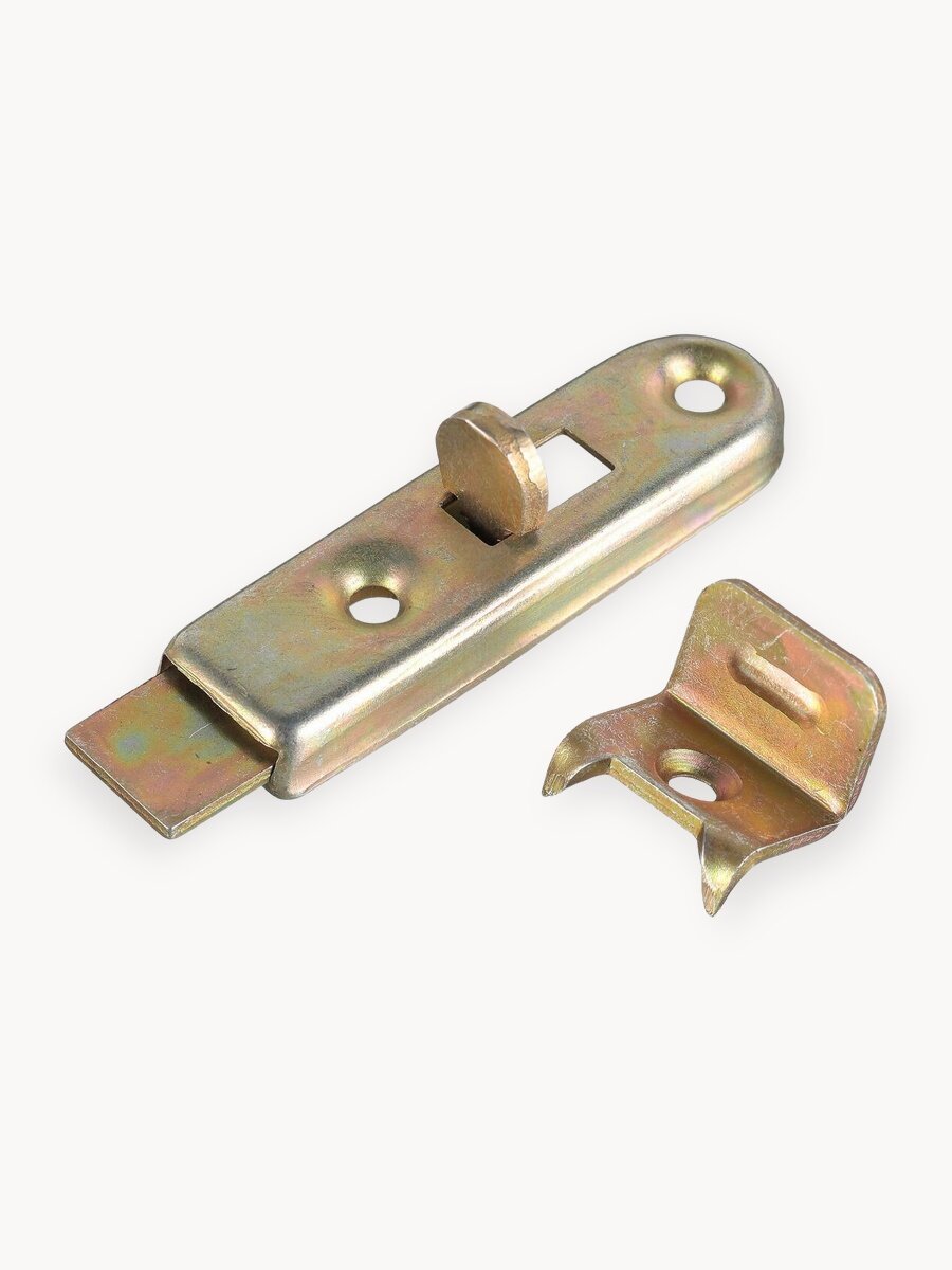 Мебельная задвижка шпингалет ФБ-058 с ответной планкой, 4 штуки