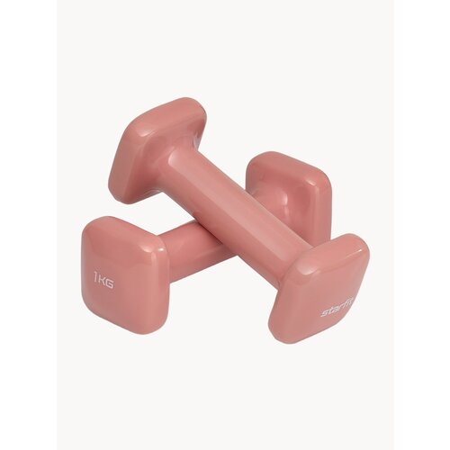 Гантели виниловые STARFIT DB-106 1 кг, квадратный, цвет терракотовый 2 шт