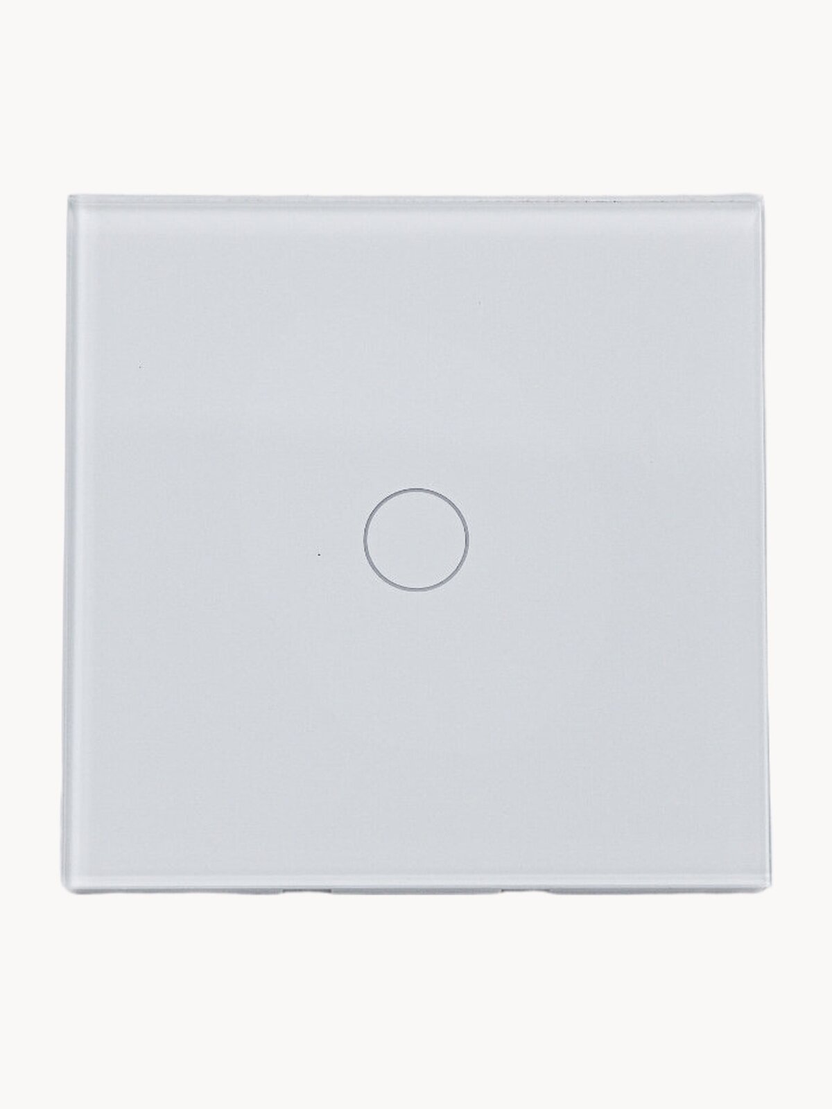 Умный выключатель сенсорный Wi-Fi+RF, одноклавишный, с нулем и без нуля, стеклянный, белый, умный дом