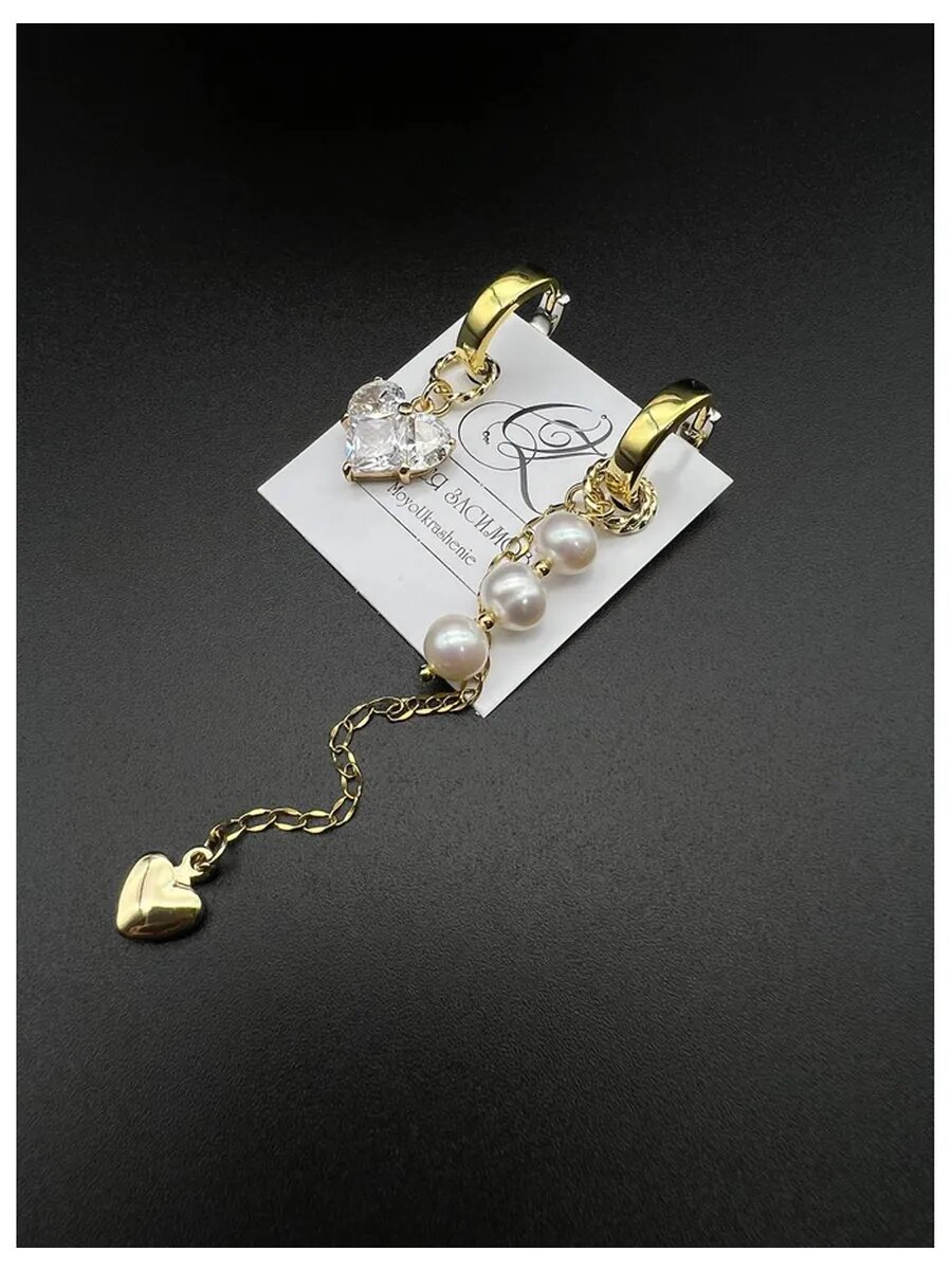 Серьги-трансформеры, фианит