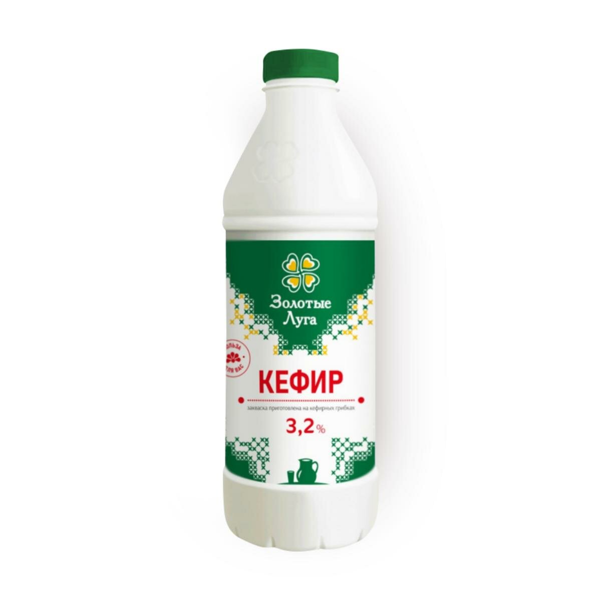Кефир "Золотые Луга" из натурального молока 3,2%, без ЗМЖ, пластиковая бутылка, 950 мл