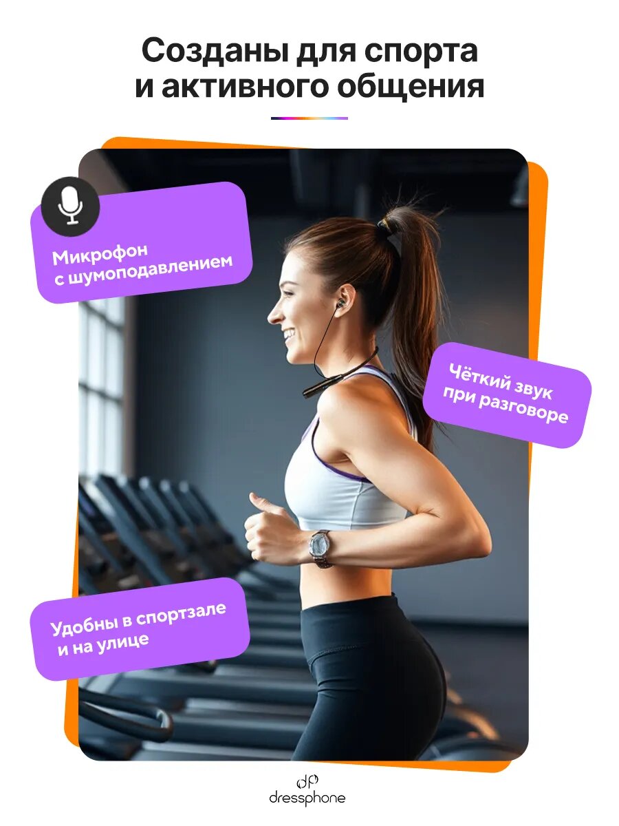 Беспроводные наушники Dressphone DP07, для смартфона и ПК, с микрофоном, 210 ч работы — фото 1