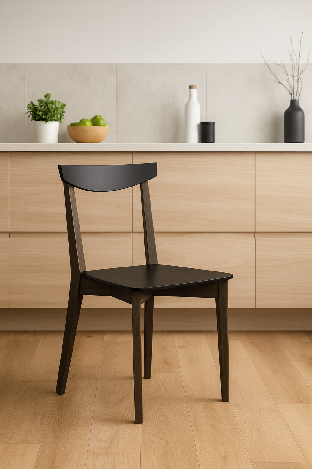 Стул кухонный со спинкой ванда, деревянный, цвет дуб/черный, виста