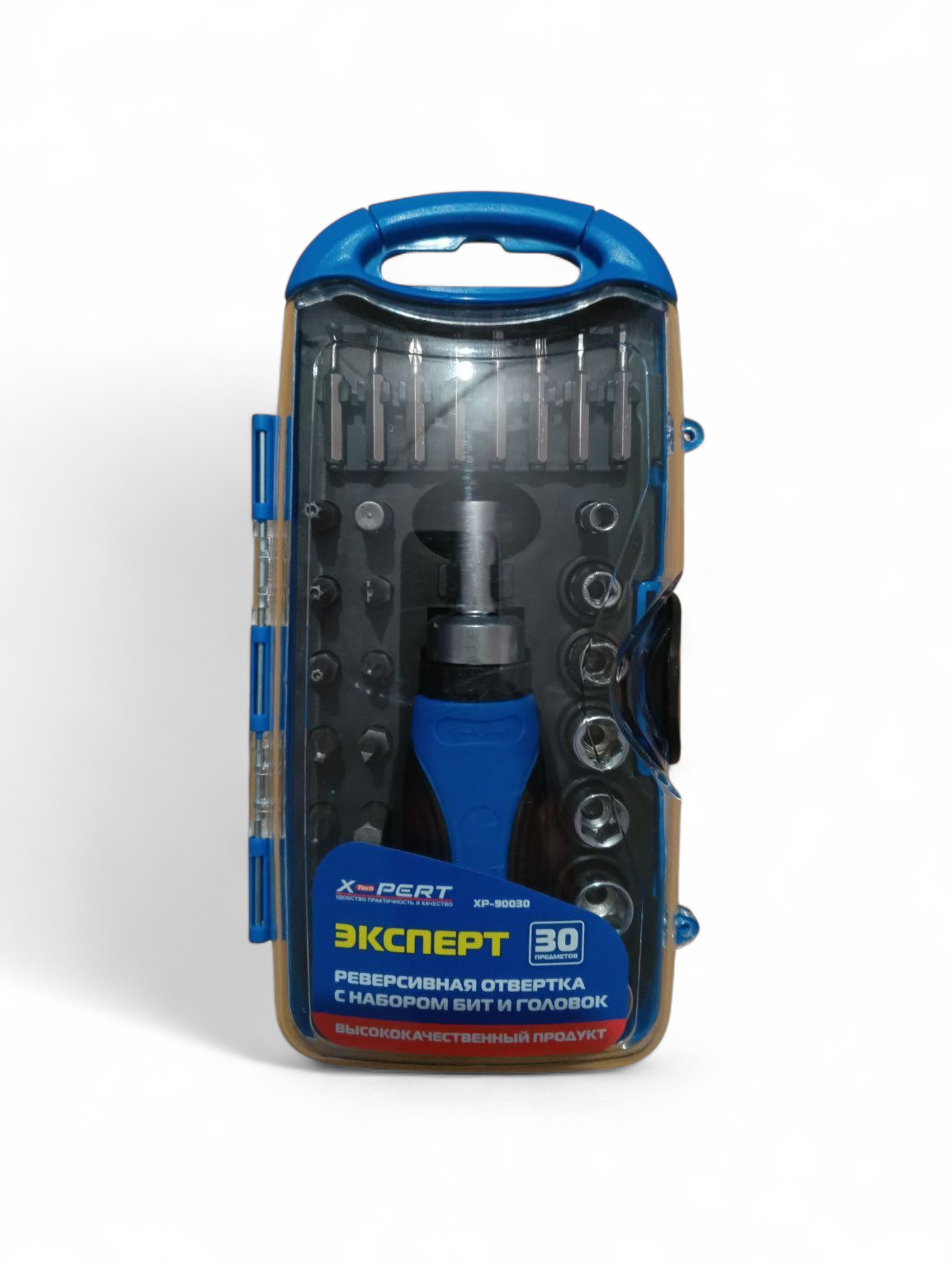 Отвертка X-PERT реверсивная (с набором бит и головок 30шт) XP-90030