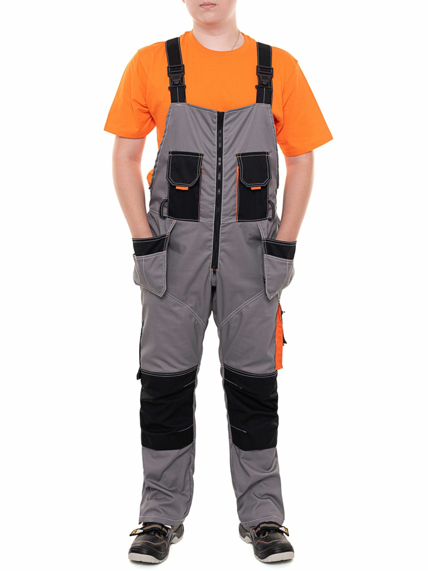 Полукомбинезон рабочий Рондо мужской серый размер 68-70 рост 182-188 летний плотная ткань