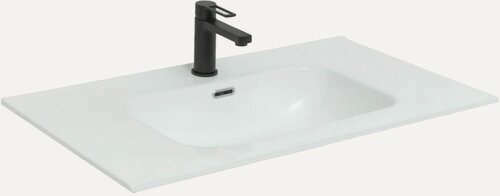 Изображение товара Мебельная раковина Aquanet Flat 82 накладная, фаянсовая, со встроенным сливом-переливом, белая, раковина для ванной, прямоугольная