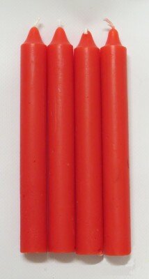 Набор столовых свечей антей Candle  красный  парафиновые  20x178 мм  4шт