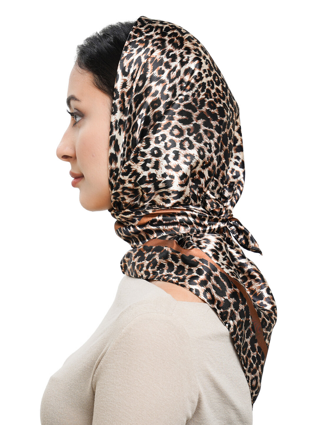 Платок  для девочек и женщин,90х90 см, тигровый — фото 1