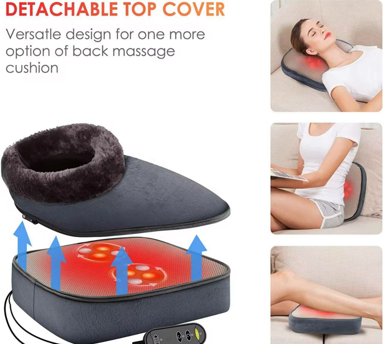 Массажер для ног и шеи с 2 уровнями нагрева и 5 функциями вибромассажа