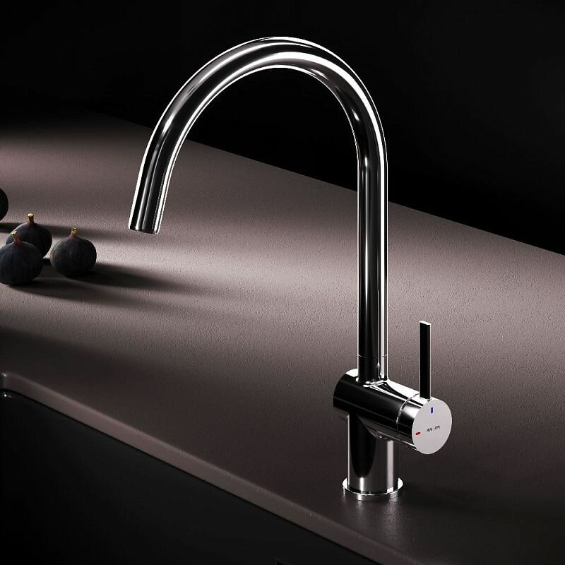 Смеситель для кухни AM.PM Func F8F07000 высокий с С-изливом хром