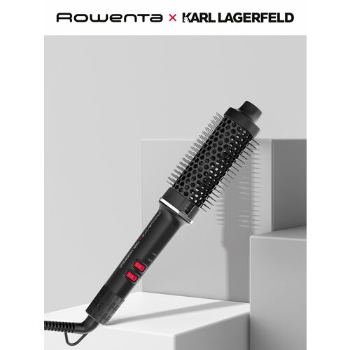 фото Фен-щетка rowenta karl lagerfeld powerbrush ub572le0, 38 мм, ионизация, нагрев и подача воздуха