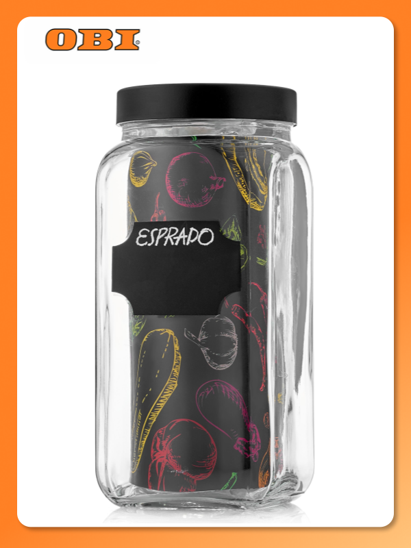 Банка Esprado Fresco стекло квадратная с крышкой 1600 мл