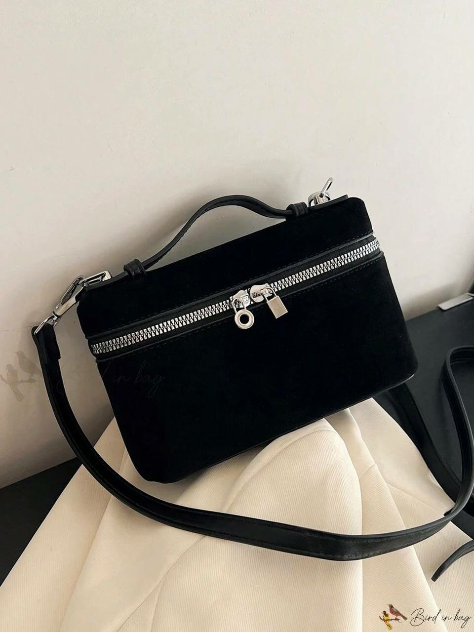 Сумка бочонок , фактура матовая, черный — фото 1