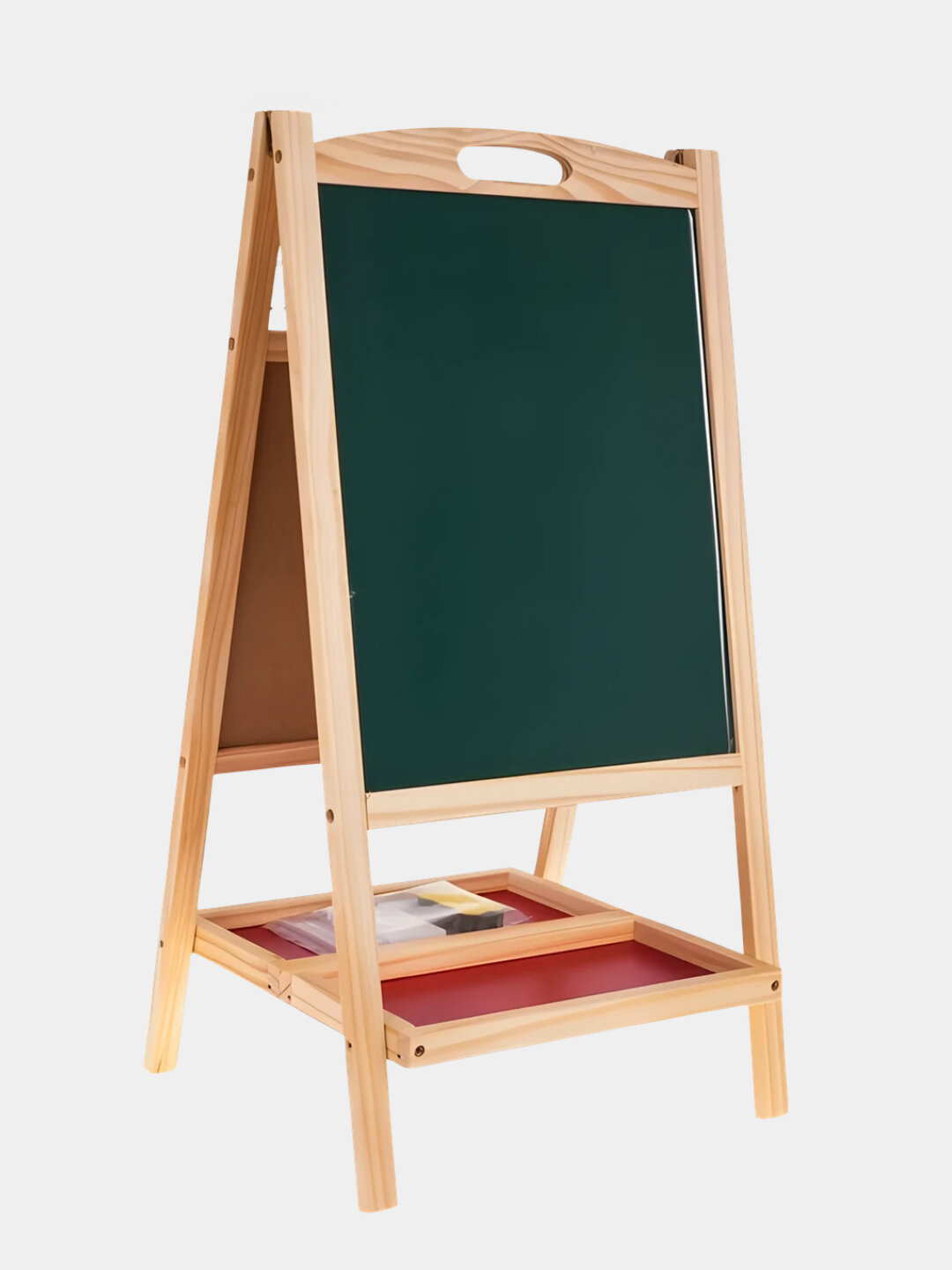 Мольберт детский, магнитная доска для рисования мелом и маркером — фото 1