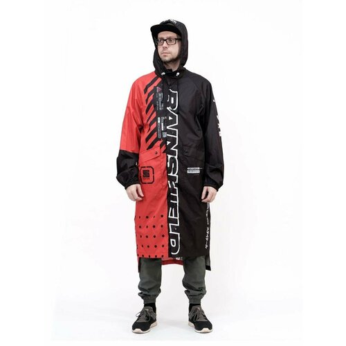 фото Плащ-дождевик в урбанистическом стиле, унисекс, grom, cyber red