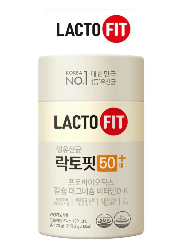 LACTO FIT 50+ Probiotics, calcium, magnesium, vitamin D, K , 120гр, 60шт.