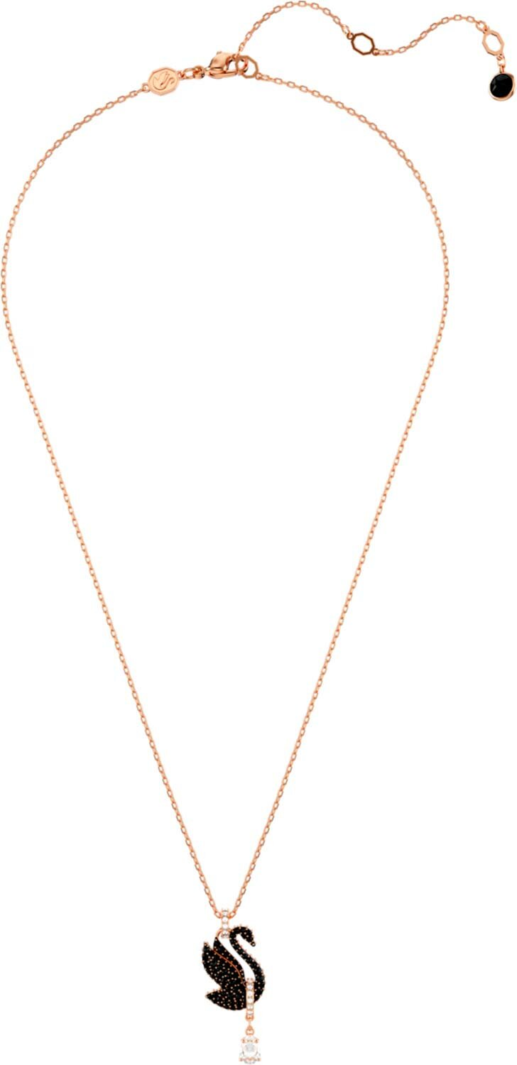 Колье SWAROVSKI, кристаллы Swarovski, длина 49 см, черный, серебряный, золотой — фото 1