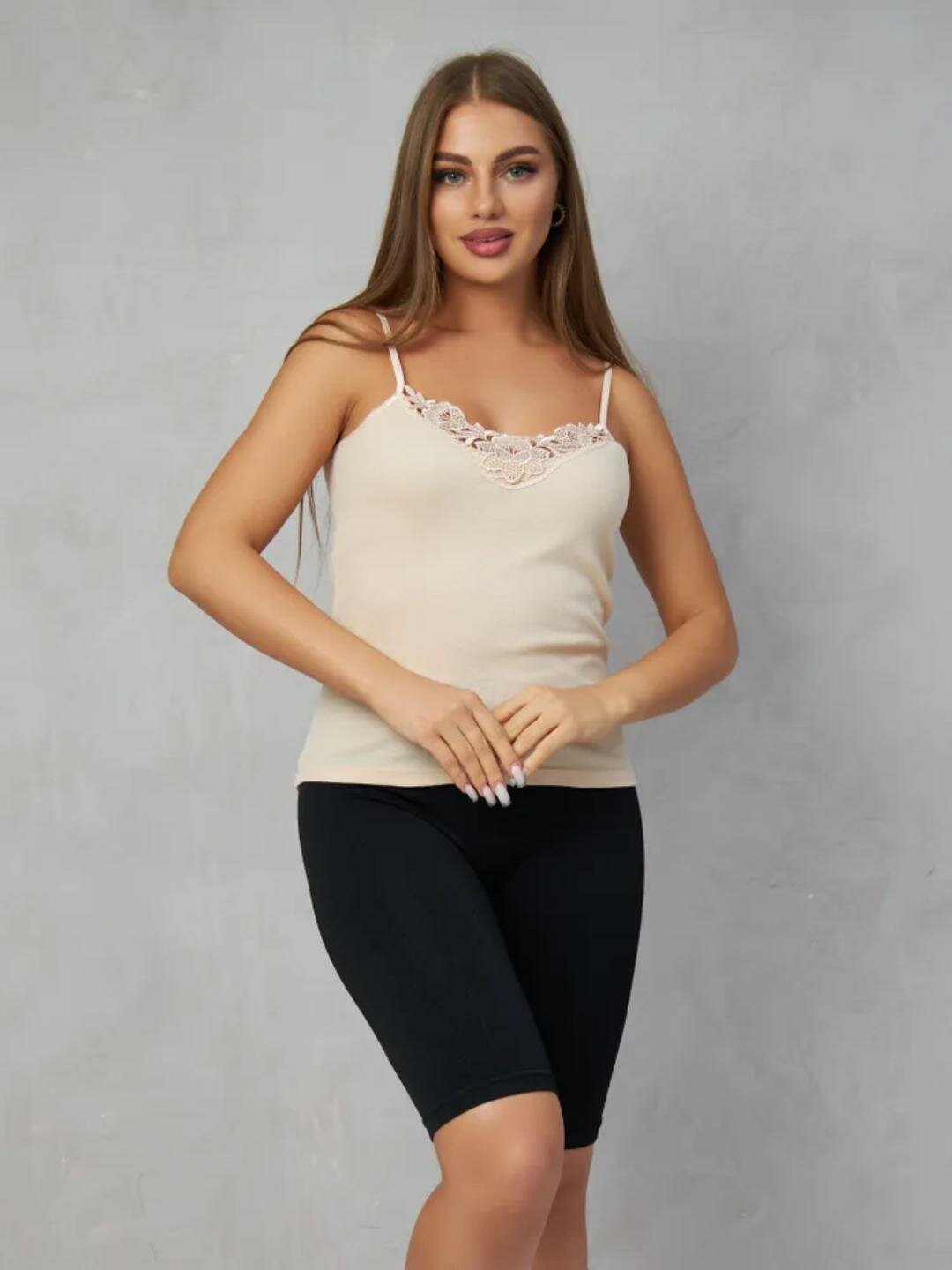 Кроп-топ neo, размер 2XL, бежевый — фото 1