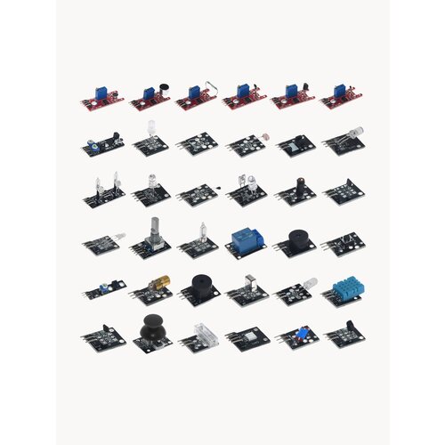 Большой набор 37 видов сенсоров и модулей для проектов на Arduino в пластиковом боксе / Ардуино Maximum Kit (Д)