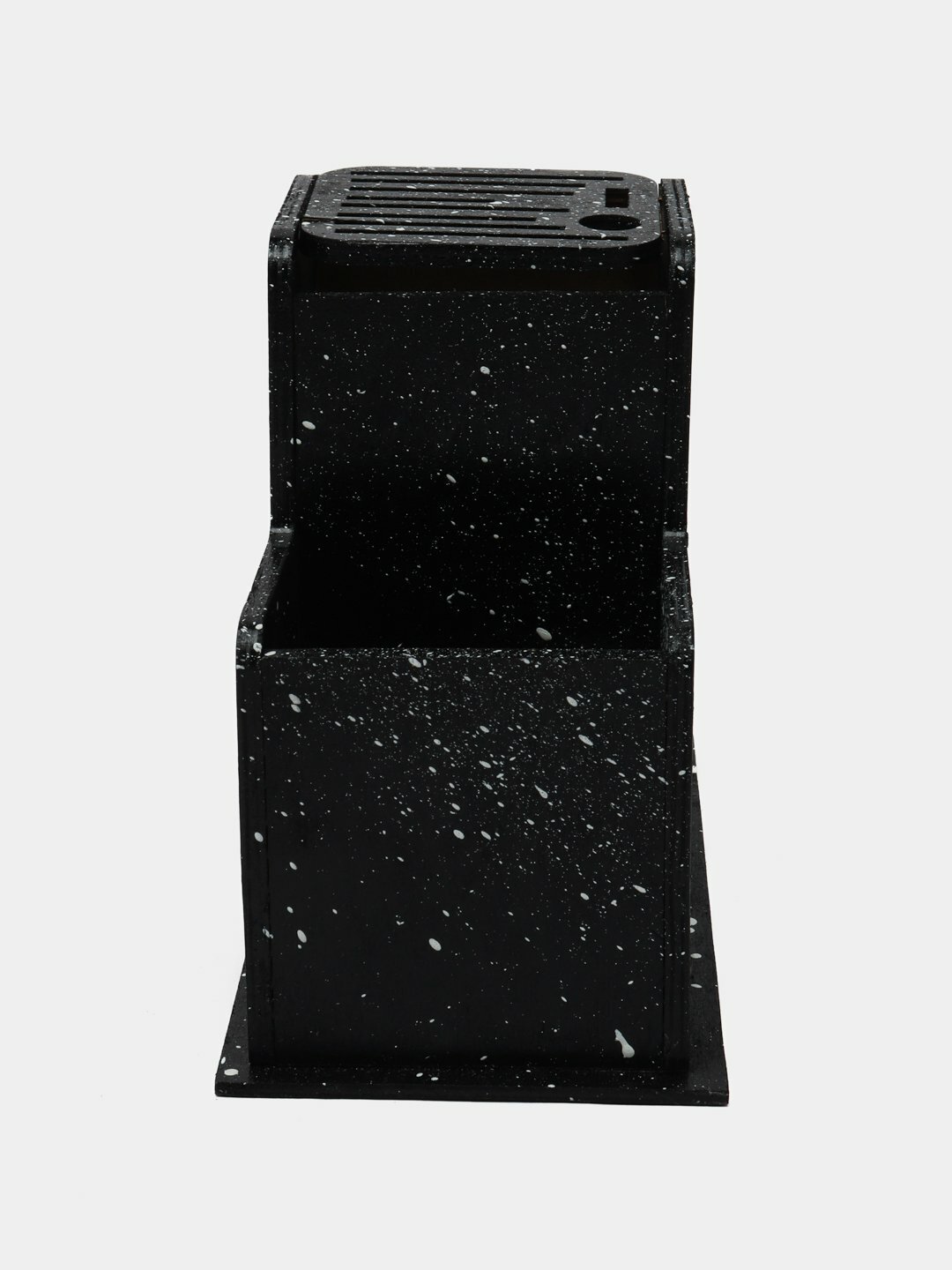 Подставка для ложек, вилок, ножей, дерево, универсальная, черная — фото 1