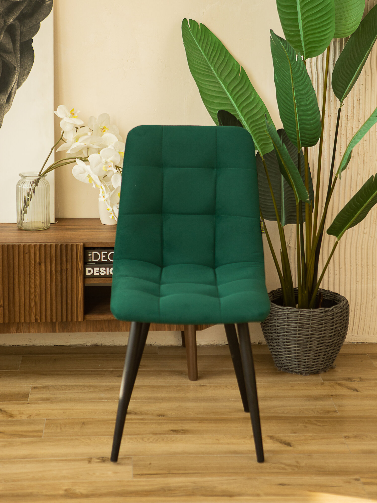 Мягкие стулья Тедди для кухни и комнаты со спинкой / 2 шт, зеленый