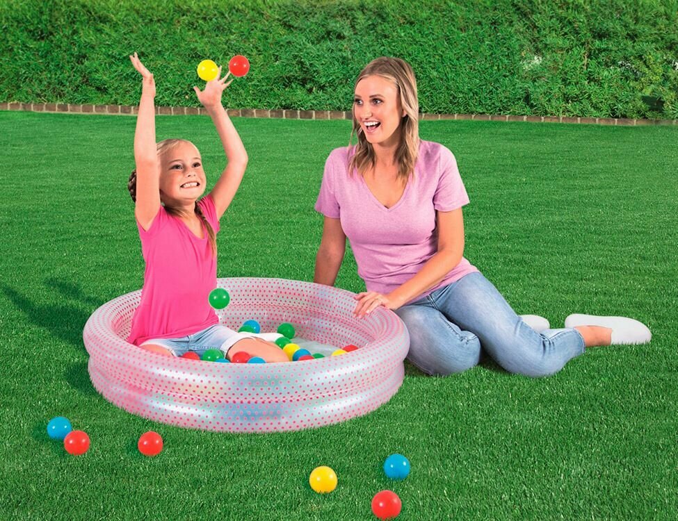 Надувной бассейн с мячами Play Pool розовый, 91x20 см, от 2 лет, BestWay, 51141-розовый