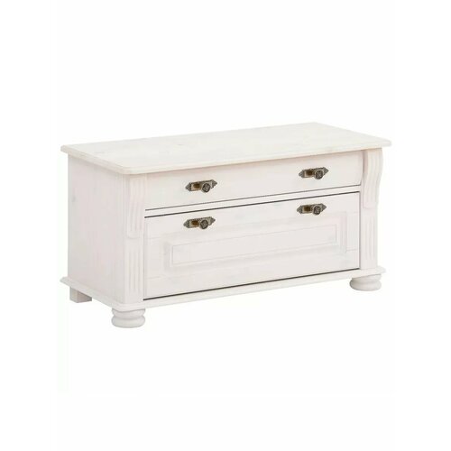 Скамья в прихожую Сюзанна из сосны 91х42х46 см белая обувница для хранения вещей и обуви в прихожей 20100₽