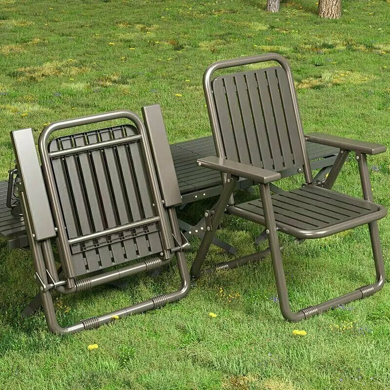 Кресло раскладное светло-серое из оксфордской ткани нержавеющая сталь 50 кг