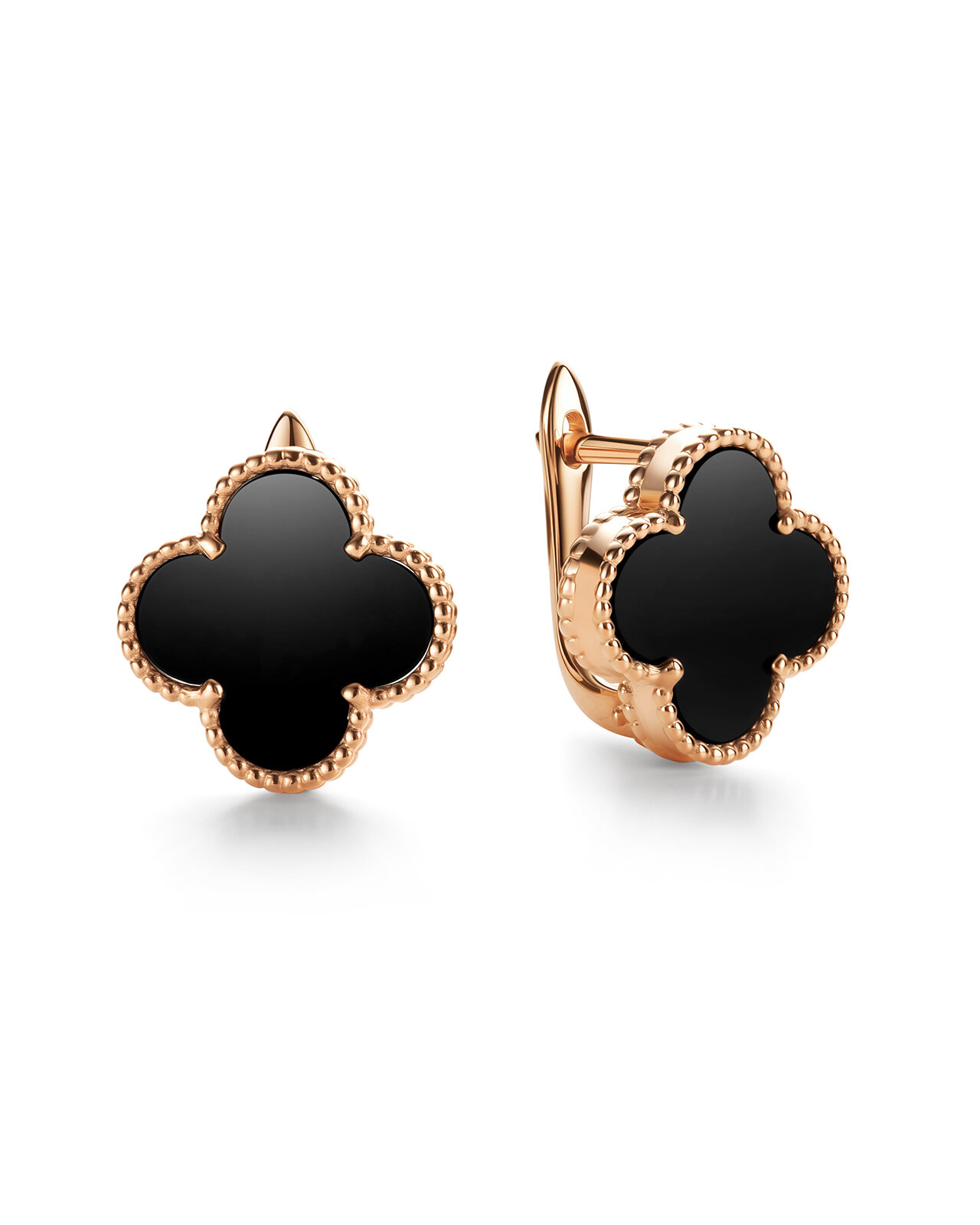 Серьги Dewi, красное золото, 585 проба, оникс, , черный