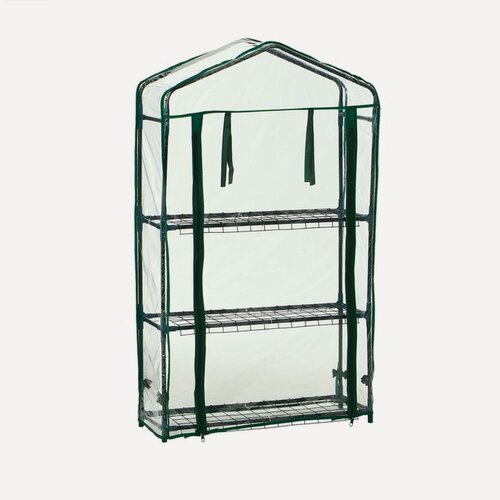 Изображение товара Парник-стеллаж, 3 полки, 110 × 22 × 65 см, металлический каркас d = 12 мм, чехол плёнка 80 мкм, Greengo