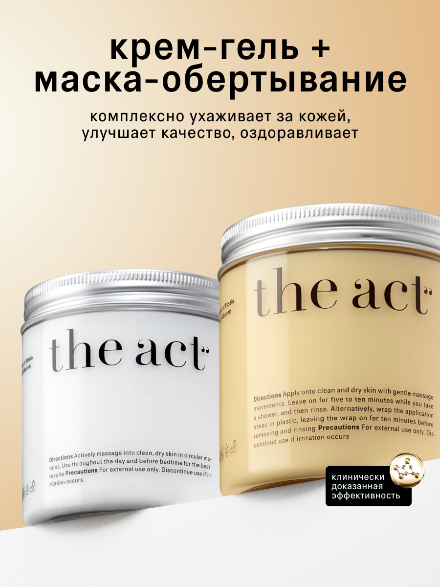 Набор антицеллюлитный крем-гель и маска обертывание для тела The Act