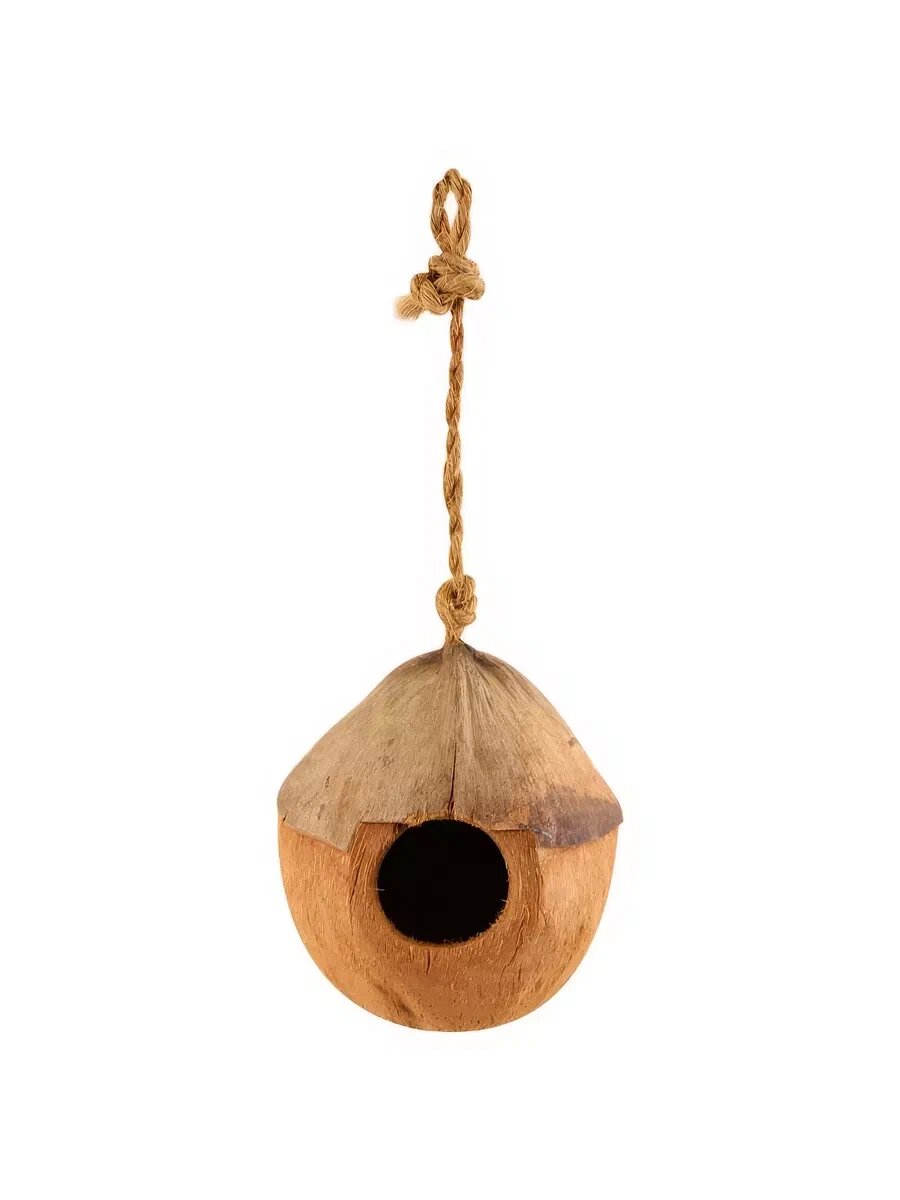 Домик Triol NATURAL "Бунгало" подвесной из кокоса для птиц (d100-130мм), 1 шт