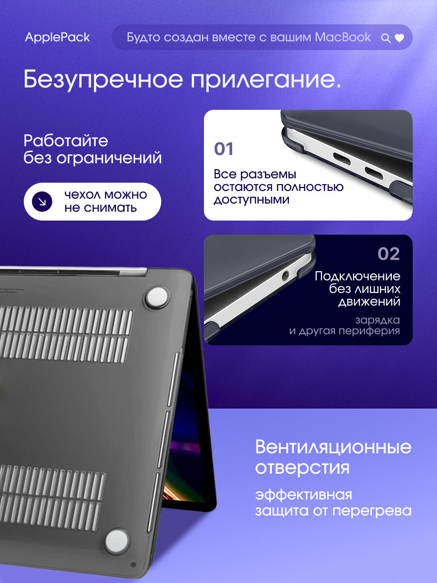 Чехол для MacBook Pro 13 2022 - 2016 A2338 M1 M2 A2289 A2251 A2159 A1989 A1706 A1708 Nova Store, пластик — фото 1