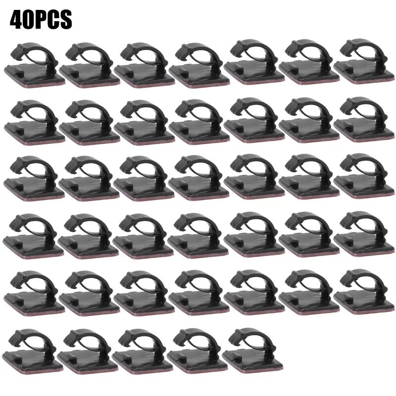 Автомобильные кабельные зажимы, Black, 40PCS