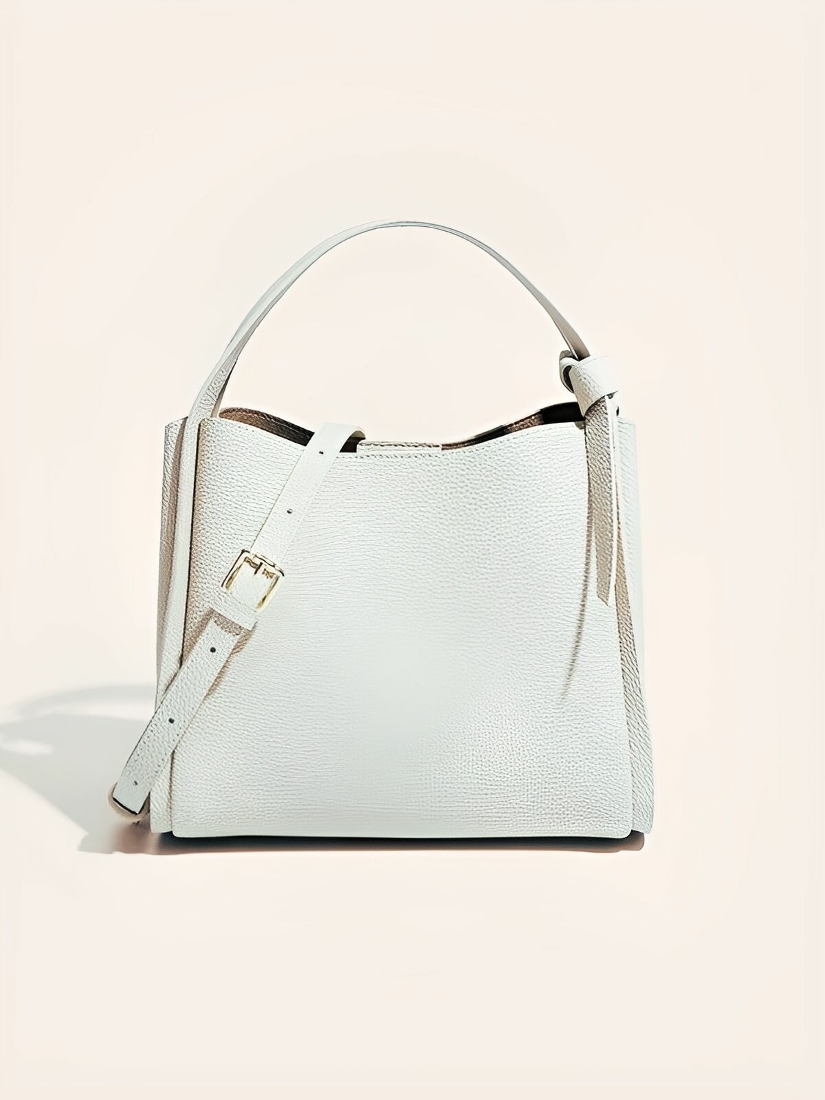 Сумка тоут КожаноFF, фактура рельефная, слоновая кость